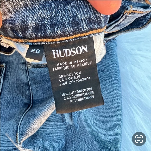 Hudson👖Nico Crop Skinny Distressed Hem Designer Denim Jeans - Picture 6 of 8